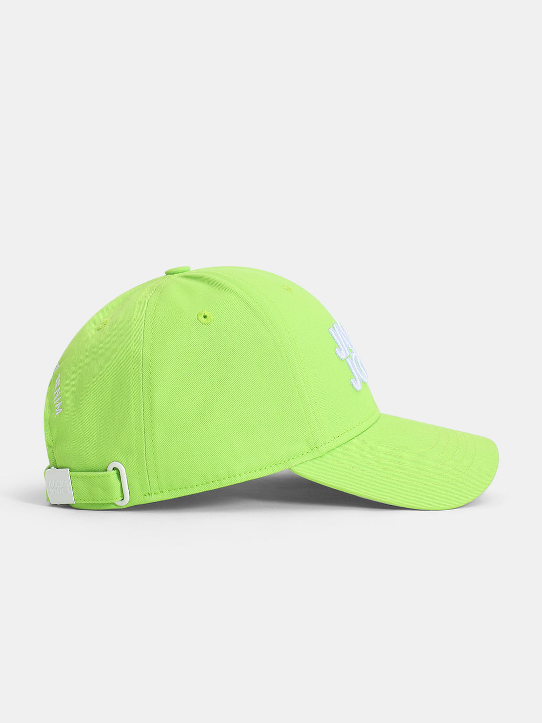 Neon Green Logo Print Baseball Cap
